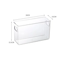 Clear plastic refrigerator storage box with handles, 26x9.5x15.5cm size dimension - Tall Slim Type - PET