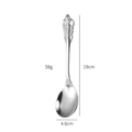 Silver vintage 304 stainless steel spoon with ornate royal engraving 19cm length - Silver Round Dinner Spoon
