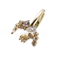 Geometric gold plated ring with asymmetric clear zircon stones for women and couples - Adjustable Open / Gold