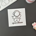 Cartoon spaceman sticker for kids scrapbooking with monochrome astronaut design - Metallic Silver (Spaceman)