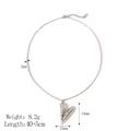 Collier avec pendentif cœur martelé en argent acier inoxydable et chaîne ajustable - Yyn023309-p