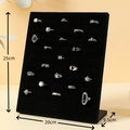 L-shaped black velvet jewelry display stand with dimensions 25cm height and 20cm width - Black Velvet Ring Board