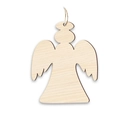Ange de Noël en bois naturel avec grain et corde de jute pour décoration sapin DIY - Ange (Lot de 10)