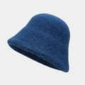 Detailed texture of a navy blue wool blend bucket hat for autumn and winter wear - M (56-58cm) / Dark Blue
