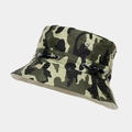 Détail du chapeau de soleil camouflage avec œillets métalliques et cordon Sport réglable - Camouflage Brun Foncé (2#)