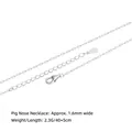 925 silver 1.6mm pig nose link chain necklace in bright silver finish with lobster clasp - Pig Nose Link Chain