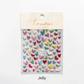 Jelly heart nail art stickers with colorful polka dots and plaid patterns, model MS335 - MS335-Jelly Heart