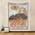 Dettaglio di arazzo boho tarocchi con scheletri e il testo The Audacity su una parete - GT220101-7 (The Audacity/XI) / 73x95cm (Tessuto Spazzolato)