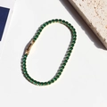 Tennis bracelet in gold finish with a row of emerald green round cubic zirconia stones - Gold Color - Green Zircon
