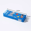 Blue astronaut space theme kids pencil box with buttons, 24.5cm x 9cm x 3.5cm - Dark Blue Spaceman