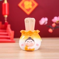 Cute Buddhist monk lucky bag storage jar for desk keys and jewelry organizer - 3098 Buddha - Orange / Extra Large Tray Display Series