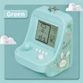 Mini classic Tetris arcade keychain in mint green with cute rabbit and joystick - Green Classic Arcade