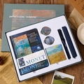 Claude Monet oil painting stationery gift set featuring sunrise art notebook and fountain pen - Impression Sunrise Fountain Pen Set
