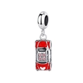 S925 sterling silver red car charm with pink gems and white heart for bracelets - Red Heart Car (No. 10 YD0089-1 Red)