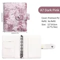 Raccoglitore A7 in pelle PU rosa con trama a coccodrillo e meccanismo a 6 anelli in metallo - Jacquard classico rosa scuro A7
