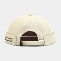 Retro beige suede miki hat with adjustable metal buckle and minimalist embroidery - Adjustable / Off White