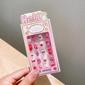 Sweet pink love-themed press-on nail stickers set for girls with heart and bunny motifs - 2# Cupid