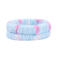 Set di polsini lavaviso in morbida flanella tie-dye rosa e blu elastici - Stile Fascia per Capelli Coniglio Blu (100#) / 1 Pezzo / Tie-dye Rosa Blu