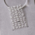 3D embossed white rose and bow nail stickers S-072F with detailed floral patterns - White Rose Bow (S-072F)