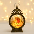 Bronze LED-Weihnachtslaterne mit Weihnachtsmann-Motiv und warmem Leuchten - Bronze Weihnachtsmann
