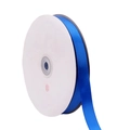 Royal blue satin ribbon roll on white spool for gift wrapping and cake decoration - Sapphire Blue