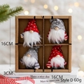 Four-piece Christmas gnome felt hanging set with heart knit hats in a gift box - Style D
