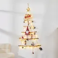 Árbol de Navidad colgante de ramas de madera con luces LED y adornos festivos - Colgante de Pared de Madera Estilo 1