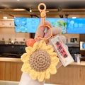 Handgefertigter gestrickter Sonnenblumen-Schlüsselanhänger mit Glocke und Haken - Guofeng-Gute Zukunft