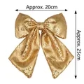 Golden Christmas bow with sequins measuring 25cm in height and 20cm in width - 20*25cm (No Filling) / Gold