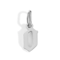 Gothic style silver letter O pendant charm with smooth metallic finish for jewelry DIY - Letter O / Steel
