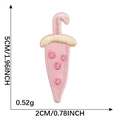 Pink carrot embroidery patch with floral details, 5cm height DIY sewing accessory - Pink Pointed Polka Dot Pattern