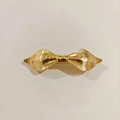 Elegant gold metal bow hair clip with textured stripes for sleek ponytails - Striped Bow Hair Clip