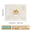 Extra large 80x60cm cream white food grade silicone pastry mat for kneading and baking - Shiba Inu With Water-blocking Edge Kneading Mat XL 80x60cm