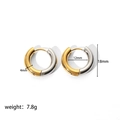 Minimalist bicolor stainless steel hoop earrings with 18mm diameter and 7.8g weight details - Two-Tone Gold and Silver (TE6035-M)