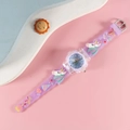 Kids quartz watch with purple 3D unicorn silicone strap and blue dial for girls - Unicorn 2 / Purple