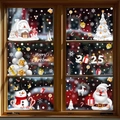 Christmas window static clings featuring Santa, reindeer, snowman and 2025 festive motifs - Set of 6 BQ432+433+(436-439)