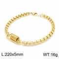 Goldenes Industrie-Box-Armband für Herren mit Federverschluss und Karabinerhaken - Gold Armband