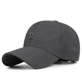 Casquette de baseball en mesh gris foncé respirante avec lettre R en métal 3D - Réglable / gris foncé