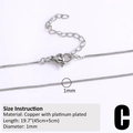 Detail view of 1mm silver box chain with lobster clasp and adjustable extension link - 1mm Box Chain / Silver (Style C)