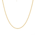 Minimalist gold plated stainless steel necklace featuring polished oval metal beads - Satellite Chain
