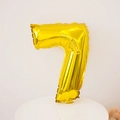 Golden 16-inch number 7 foil balloon with metallic mirror finish for birthday parties - Number 7 / 16" / Gold
