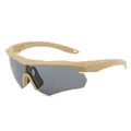 Gafas tácticas balísticas con montura color arena mate y lentes ahumadas de impacto - Montura Caqui Lentes Grises