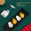 Pineapple mooncake mold set with 1 press tool and 2 flower plates for 50g pastry making - 50g 3D Pineapple (1 Mold 2 Stamps)