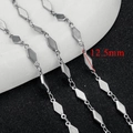 Silberne Edelstahl-Rautenkette mit 12,5 mm Längendetail für die Schmuckherstellung - Rhombus-Glied-12.5mm