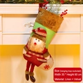 Christmas stocking with Santa Claus 30x60cm burlap and chenille gift bag for fireplace - Santa Claus Style (094-A)