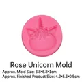 Stampo in silicone rosa con unicorno e rosa per decorazioni di torte e fondente - Rosa / Rosa