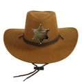 One Size (58cm) Dark Tan with Brown Rope