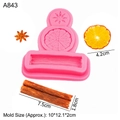 Rosa Silikonform für Zimtstangen und Sternanis-Zitronenscheiben Fondant-Kuchendekoration - Rosa
