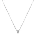 Elegante S925 Sterlingsilber Kette mit einem funkelnden runden Zirkonia-Anhänger - 925er Silber / Silber