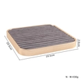 Square jewelry display tray with gold metal frame and grey velvet slots for rings - Ring Slot Tray / Gray